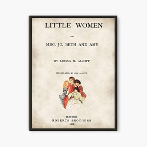 Little women book cover Print - L.M. Alcott, Literary Art Print