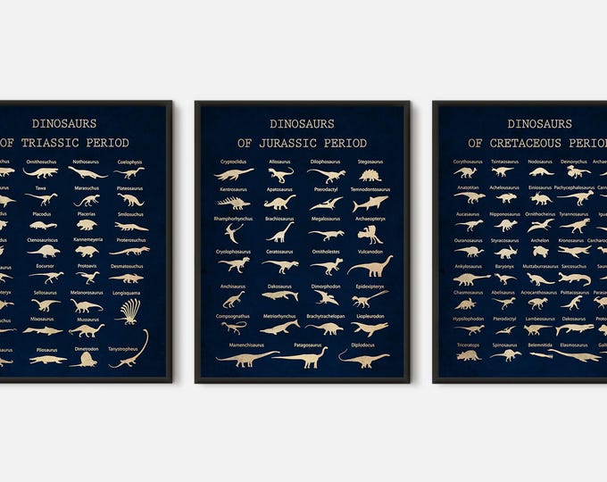 Dinosaur Poster for Playroom & Kids room Decor - Educational Classroom Posters - Perfect for nursery Rooms, Teacher gifts and school gifts
