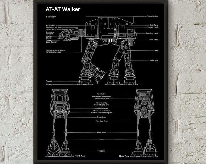 Star Wars Inspired poster, AT-AT walker print  #P240