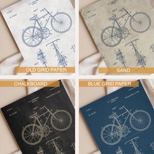 Vintage Bicycle Patent Prints Set, Restored Diagrams Wall Art (Set of Six) image 2