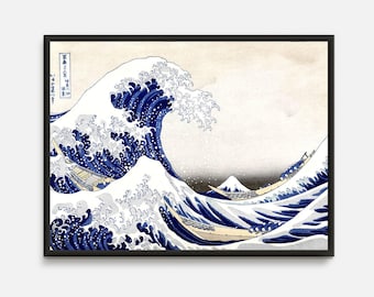The Great Wave Off Kanagawa Print, Vintage Japanese Woodblock Art