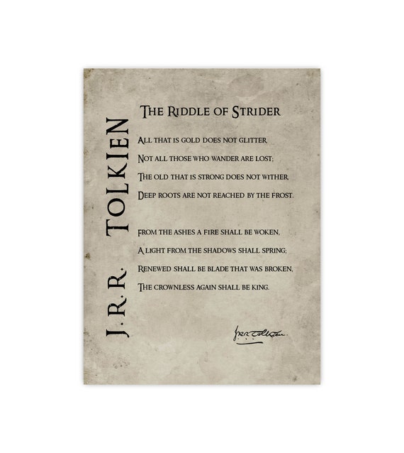 Tout Ce Qui Est Or Ne Brille Pas Jrr Tolkien Citation Etsy Canada