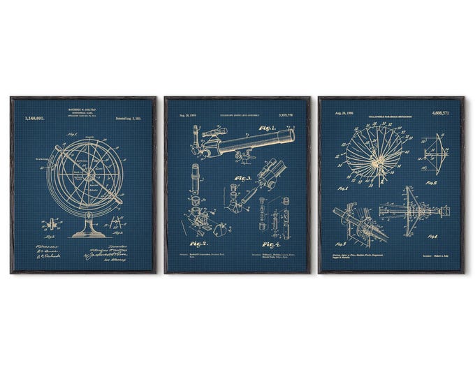 Telescope, Astronomy prints, Astronomy gift, US Patent, Poster, Science Gift, Space Print, Science Art, Space Science, Astronomy Art, #P302