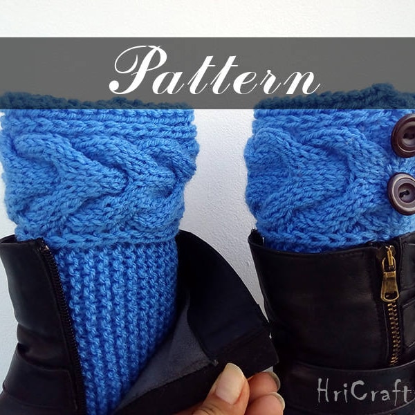 Knitting pattern Cable boot cuffs Boot toppers Instant download Knit boot cuffs Digital file Knitted boot toppers pattern Knitted boot cuffs