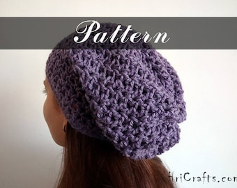 Patrón de crochet, Patrón de sombrero de crochet Patrón de sombrero holgado Patrón de sombrero de mujer Sombrero de mujer de ganchillo Sombrero holgado Patrón de sombrero de ganchillo Gorro holgado
