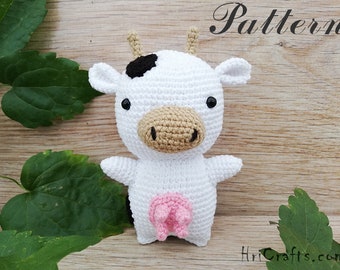 Patron vache au crochet, vache amigurumi, PDF, téléchargement immédiat, tuto crochet amigurumi