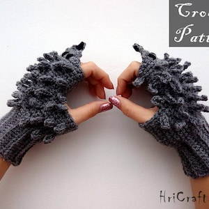 PATRON AU CROCHET Gants hérisson PDF Gants au crochet Patron mitaines Mitaines hérisson Gants animaux Patron hérisson Épine oursin