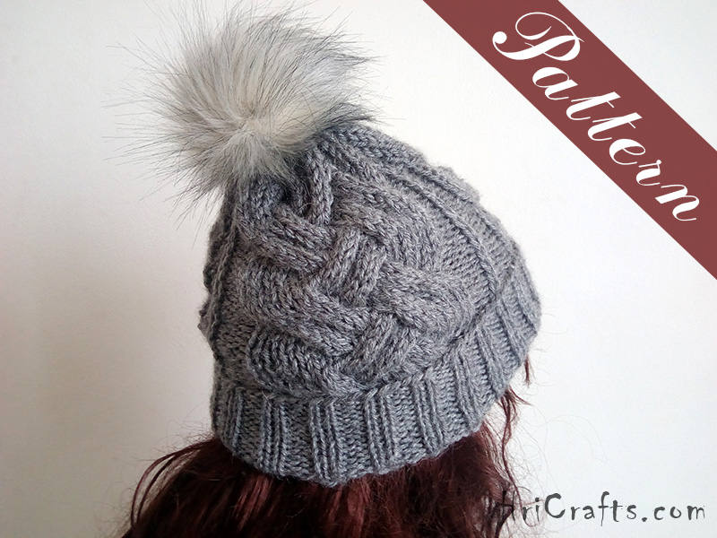 Knitted Cable Hat Pattern, Knit Hat, Knitting Patterns Hats Women Hat ...