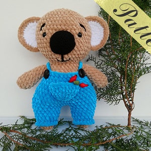 Crochet pattern koala bear, baby toy, crochet tutorial, amigurumi pattern, download pdf, stuffed animals, plushies, plush bear, crochet bear