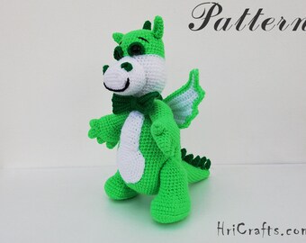 Dragon crochet toy pattern, dinosaur, crochet dino, crochet pattern, little dragon amigurumi, cute dragon amigurumi crochet dinosaur pattern