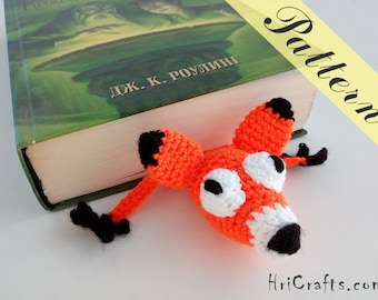 Modèle de crochet de signet de renard, renard d'Amigurumi, renard de Crochet, modèle de renard, modèle d'Amigurumi, modèle de crochet, signet de renard de crochet d'Amigurumi