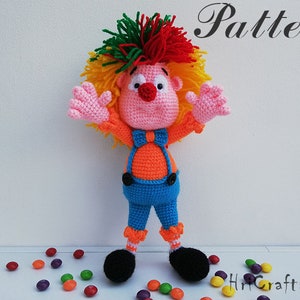 Crochet pattern clown, crochet clown, baby toy clown doll, clown face, crochet tutorial, crochet toy patterns crochet toys amigurumi pattern