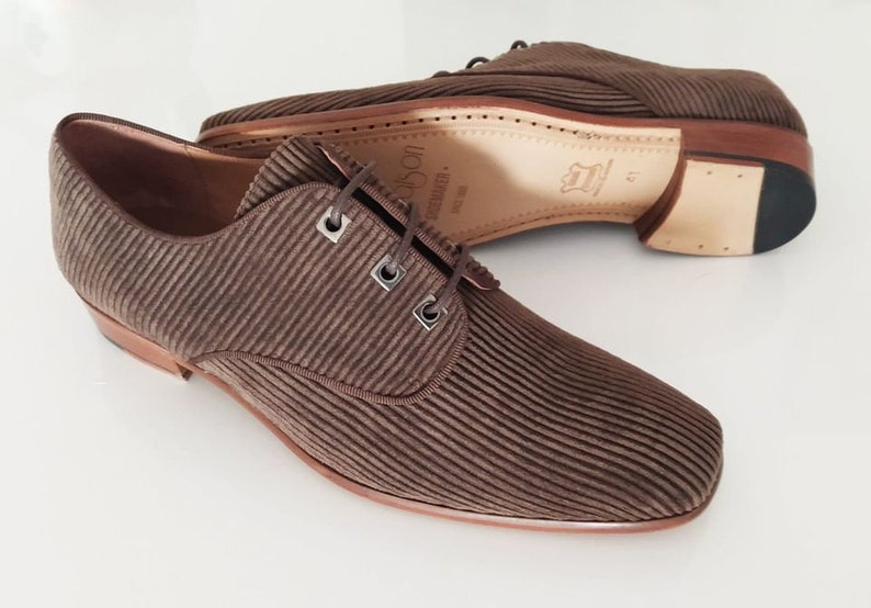 Corduroy shoes by Dr. Watson Shoemaker color Brown Etsy