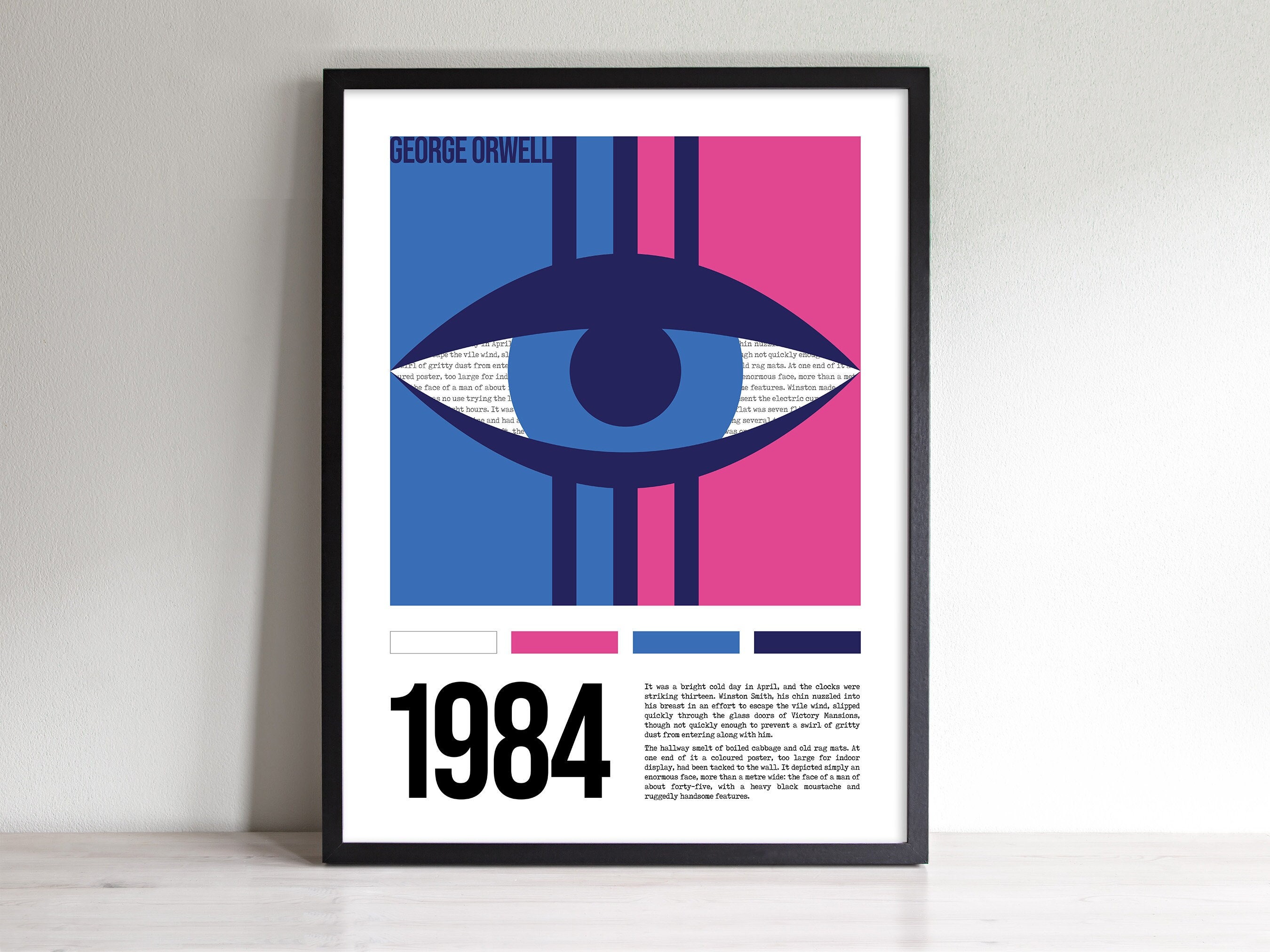 Cartel de portada de libro de 1984 / George Orwell, cartel de 1984,  impresión de 1984, carteles de libros, impresiones de libros, arte de  libros, impresión de lienzo, regalo para amantes de