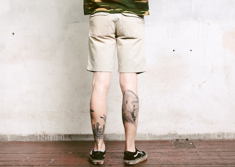 90s Short Pants Beige Summer Shorts Casual 90s Shorts Normcore Boyfriend Wear Safari Clothes Vintage Mens Bermuda Shorts size Medium M