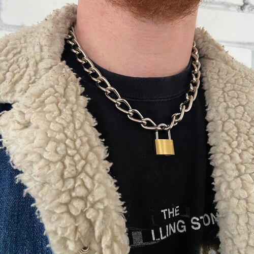 Thick Padlock Necklace Chain for Men 