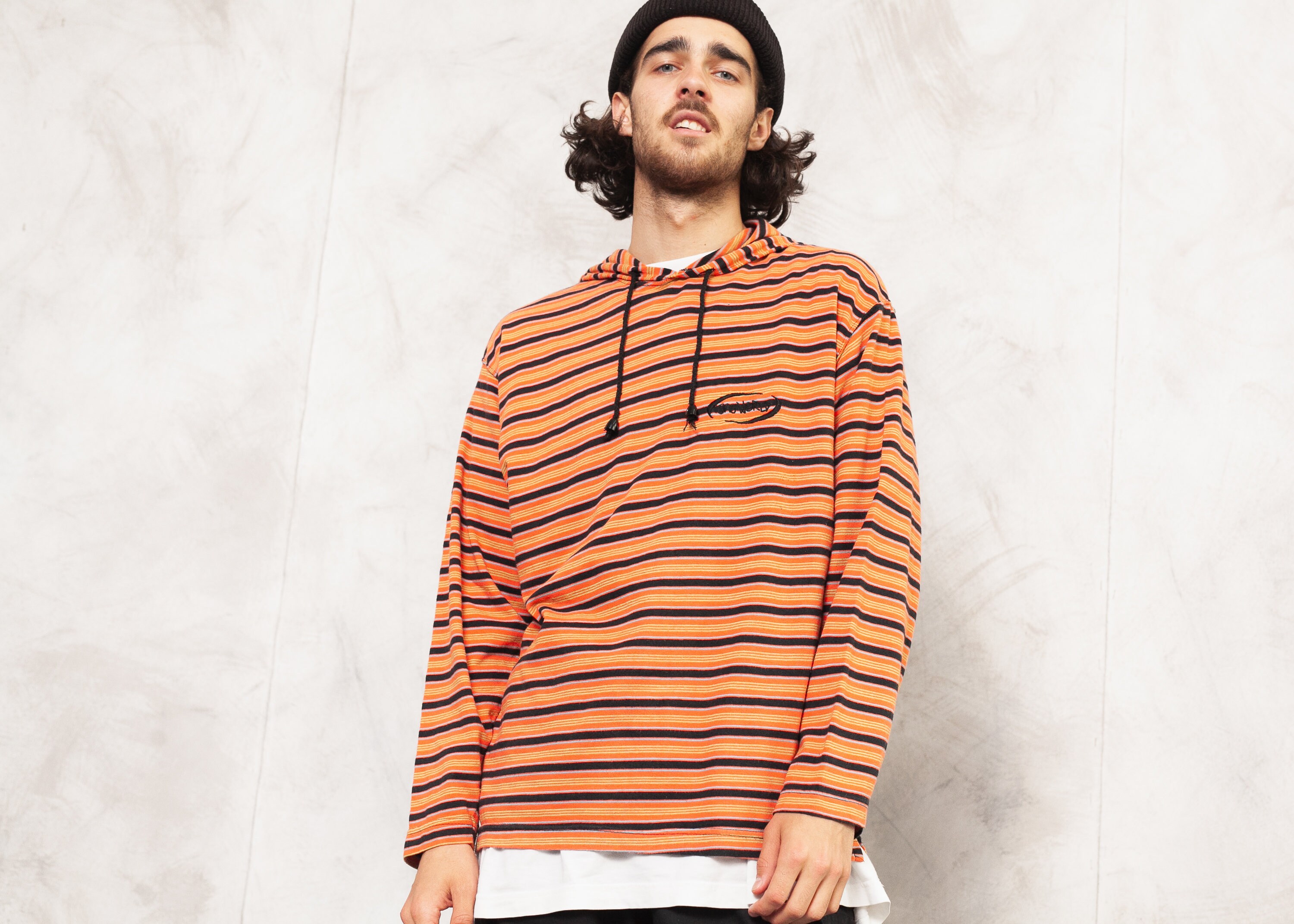 Vintage Striped Hoodie . Vintage 90s 