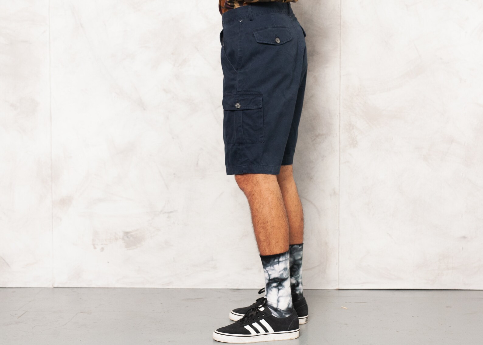 Vintage Navy Blue Cargo Shorts . 90s Mens Resort Wear Blue Etsy