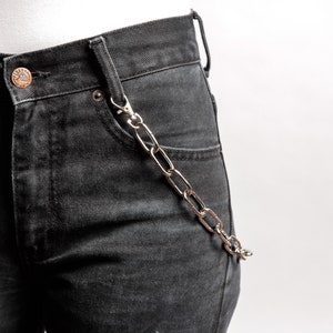 Cadena de billetera enorme para pantalones, llavero, cadena gruesa Eboy Egirl, diseño minimalista, regalo grande para él o ella