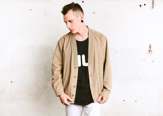 tan button up jacket