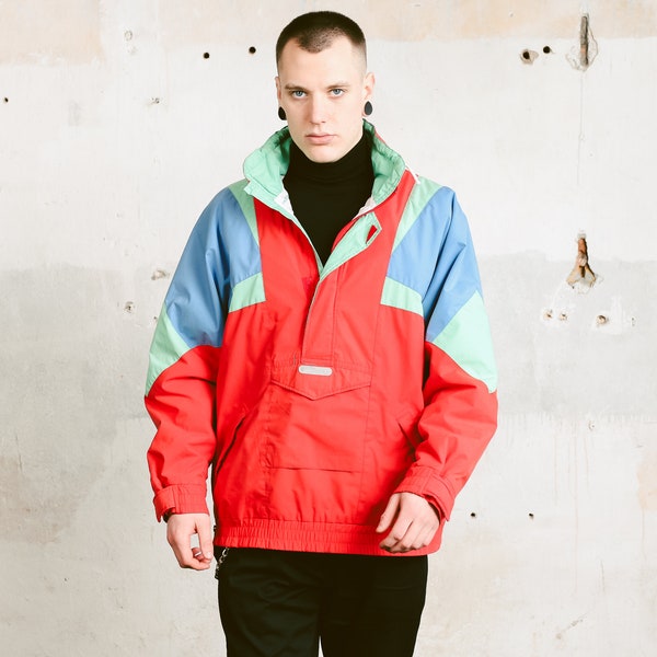 Ski Smock Jacket . 90s Ski Jacket Skiing Anorak Jacket Winter Sports Jacket Snowboard Jacket Colorblock Ski Parka . size Extra Large XL