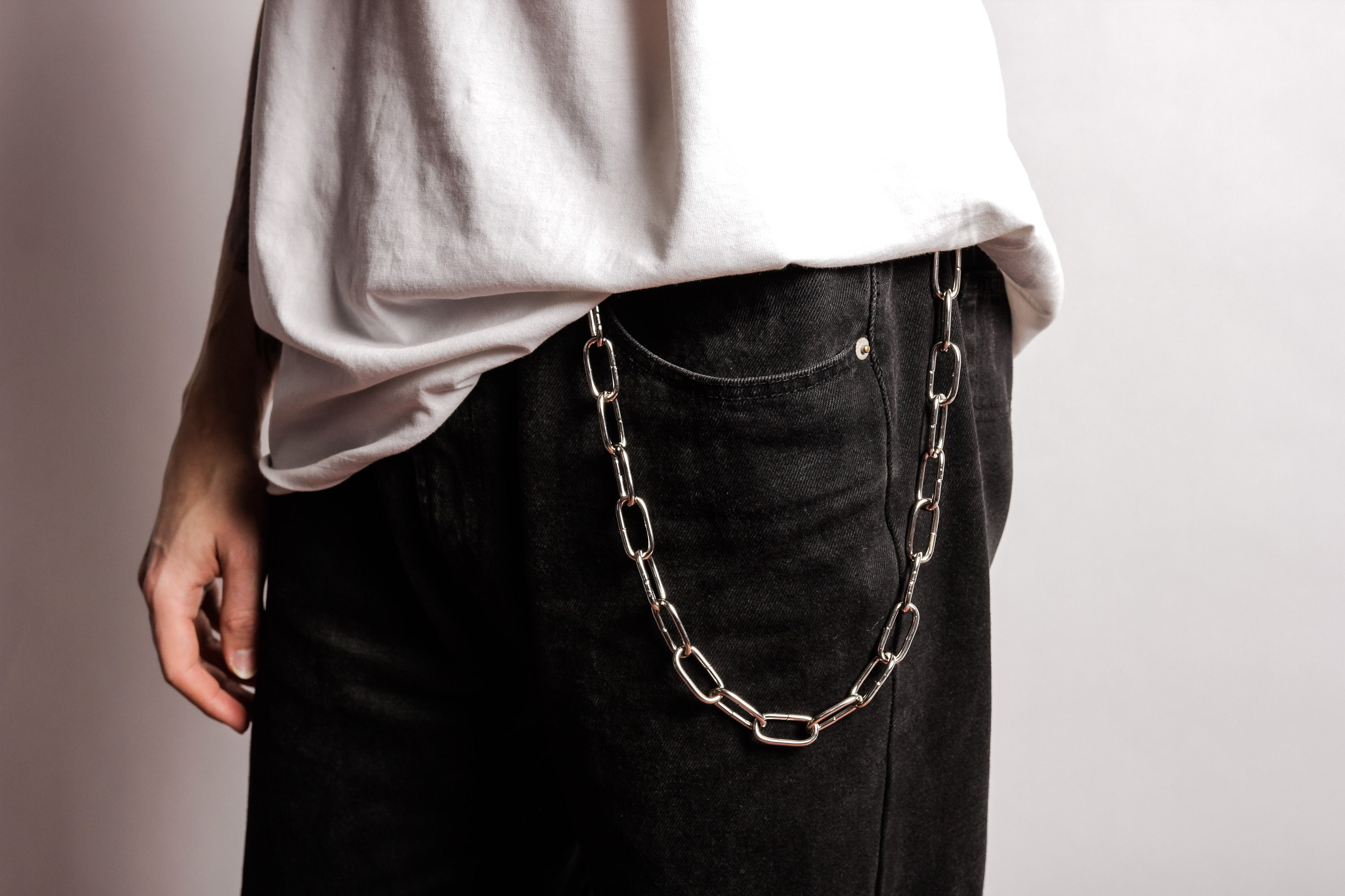 Dainty Black Chain Choker Necklace, 6mm Black Cuban Link Chain