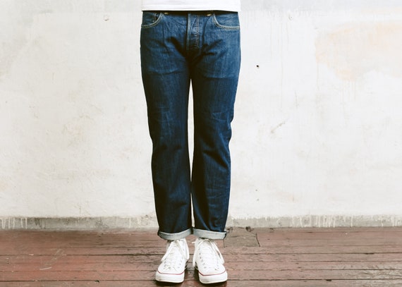Vintage Levis 501 Jeans Dark Wash 90s Grunge Jeans Etsy