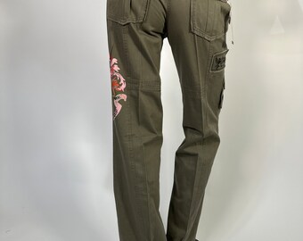 2000s Y2k khaki CARGO pants - Etsy Polska