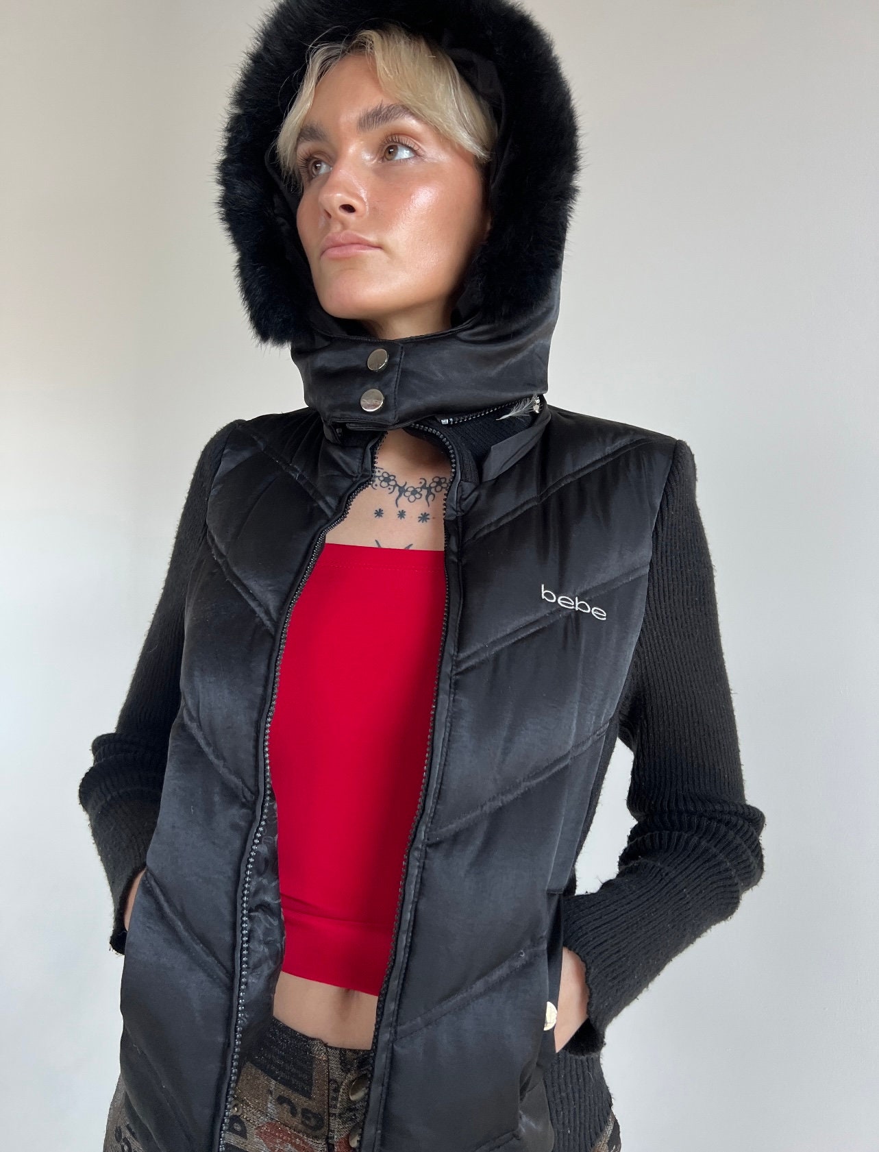 Bebe long shop puffer coat