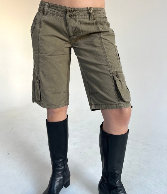 90s 2000s Khaki Green Cargo Jorts Shorts Y2k Etsy UK