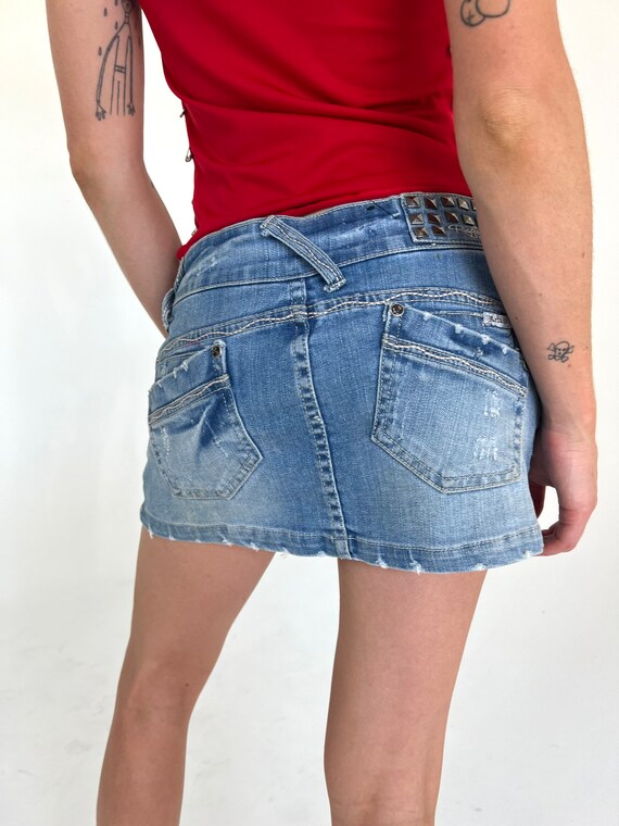 Low rise light wash denim mini skirt 2000's - Etsy Polska