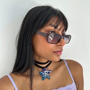 90s Y2K Rectangle frame basic vintage grey deadstock sunglasses
