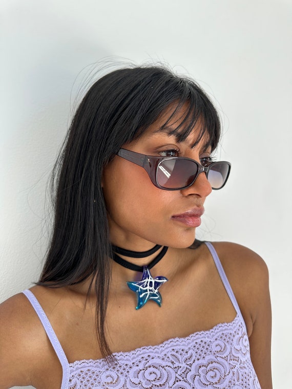 90s Y2K Rectangle frame basic vintage grey deadst… - image 1