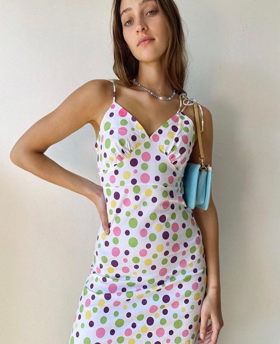 colourful polka dot dress