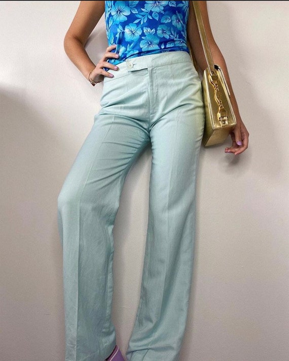 Aqua rayon/linen pants