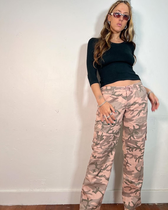 Y2K Dead Stock 2000s Pink Camo Cargo Pants - Etsy