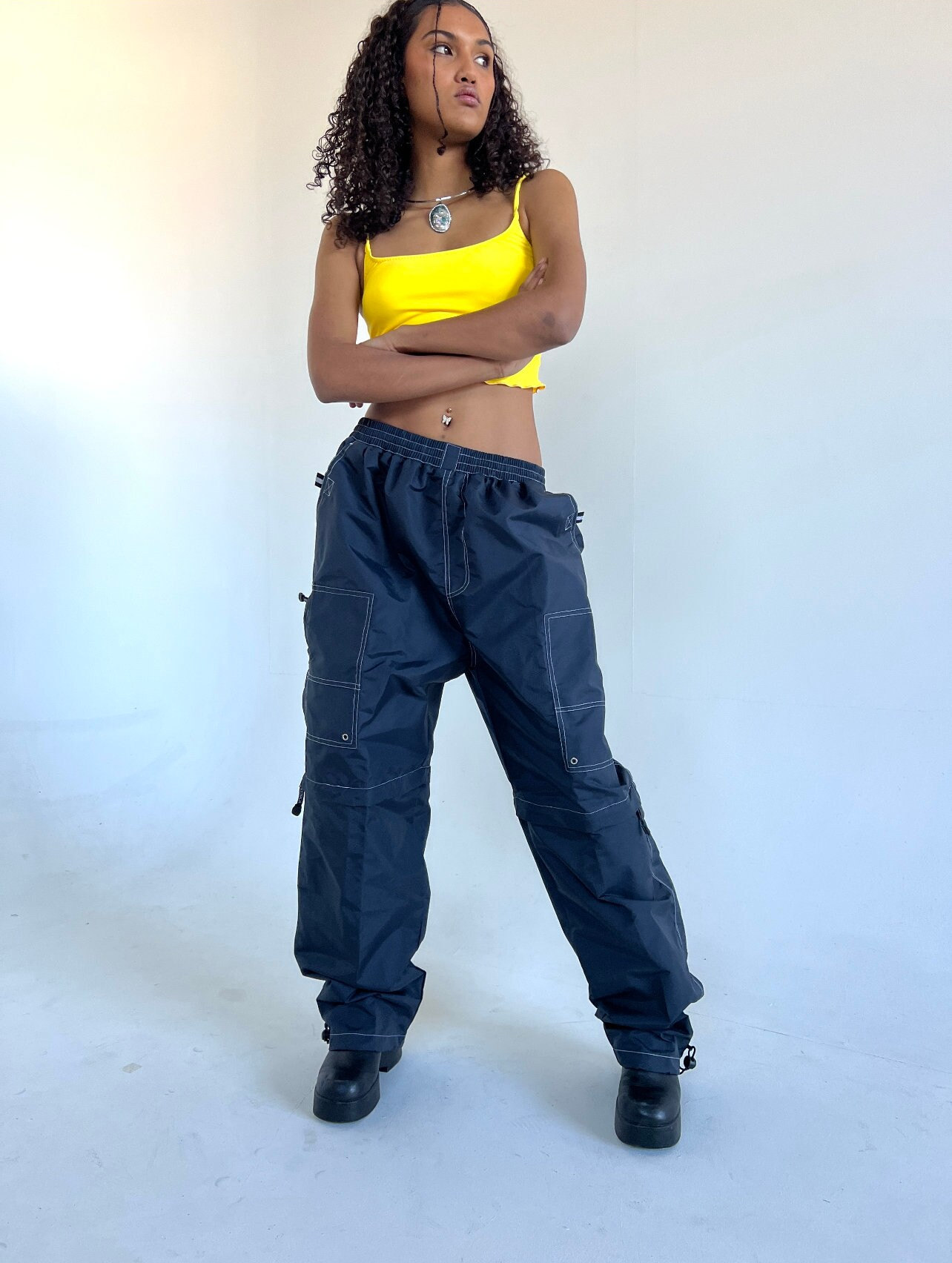 1990～00s Vintage  Navy Cargo Pant Blind 90s Skateboard Cargo Pants Mens 26 NWOT Dead Stock