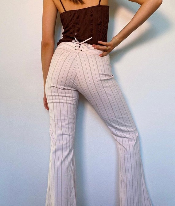 2000s baby pink striped pants