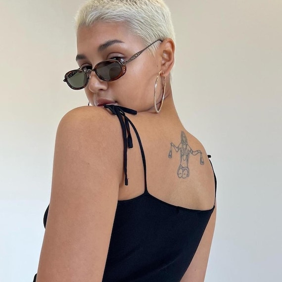 UNIQUE 90s tortoise shell sunglasses with oval le… - image 3