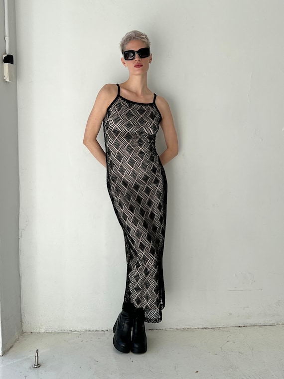 black diamond mesh dress Diamond Mesh Backless Dress Black XL/XXL