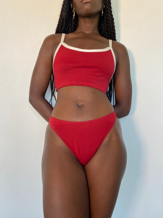 Deadstock 90s cherry red bikini set