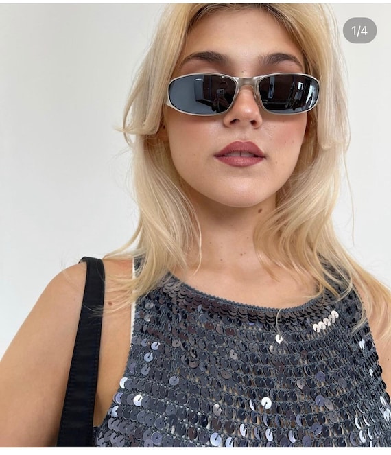Silver Chrome Y2K Speed Dealer Sunglasses - Etsy