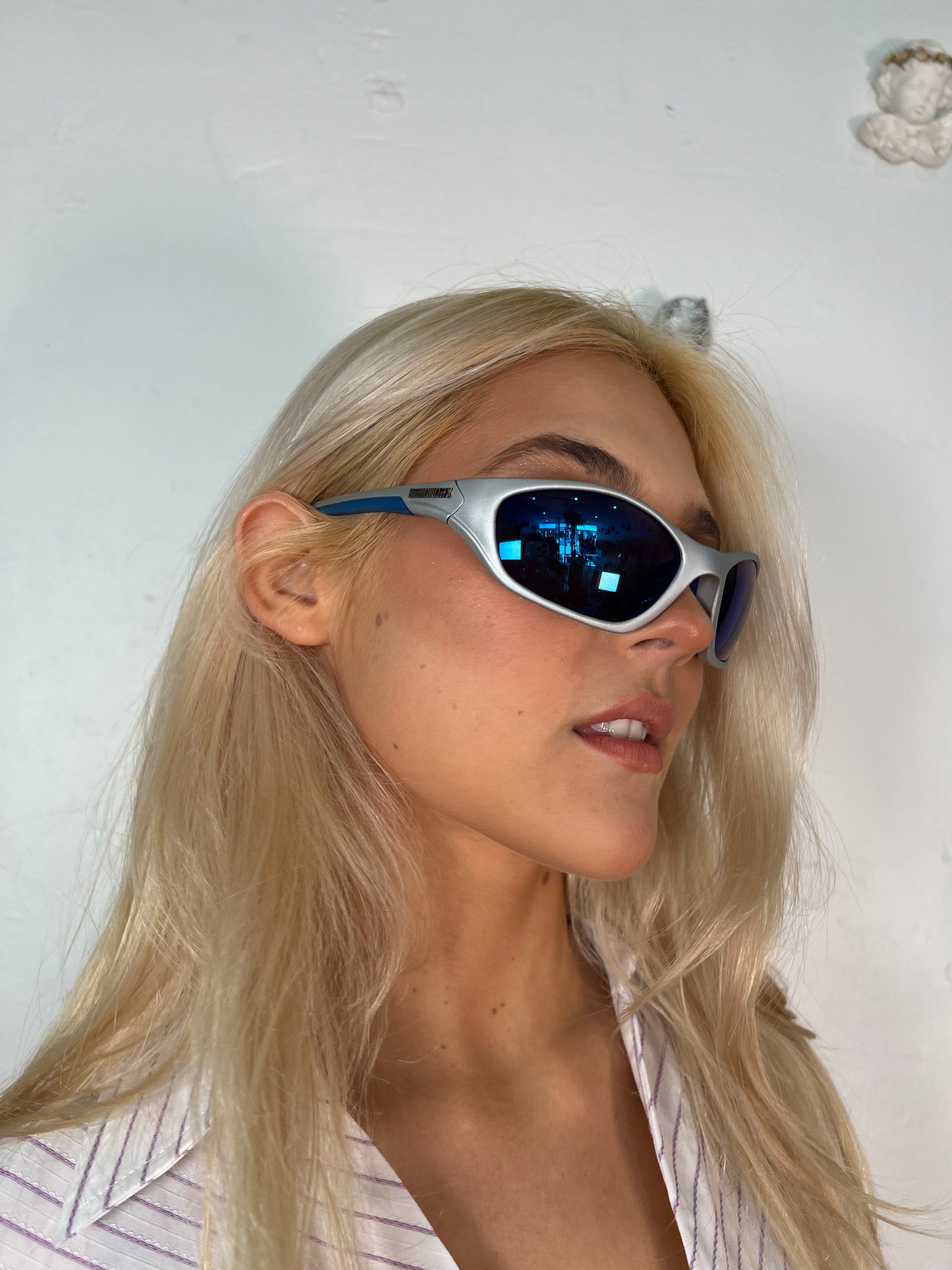 Y2k 2000s Blue Lens Speed Dealer Sunglasses - Etsy