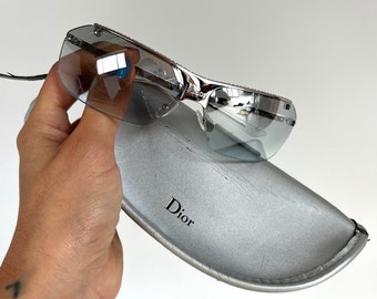 Deadstock vintage DIOR frameless chrome sunglasses