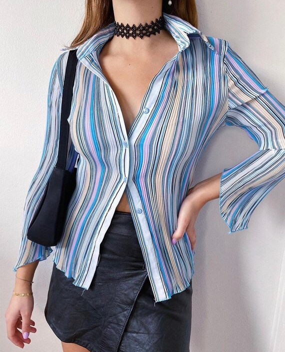 Y2K PLEATED SHIRT