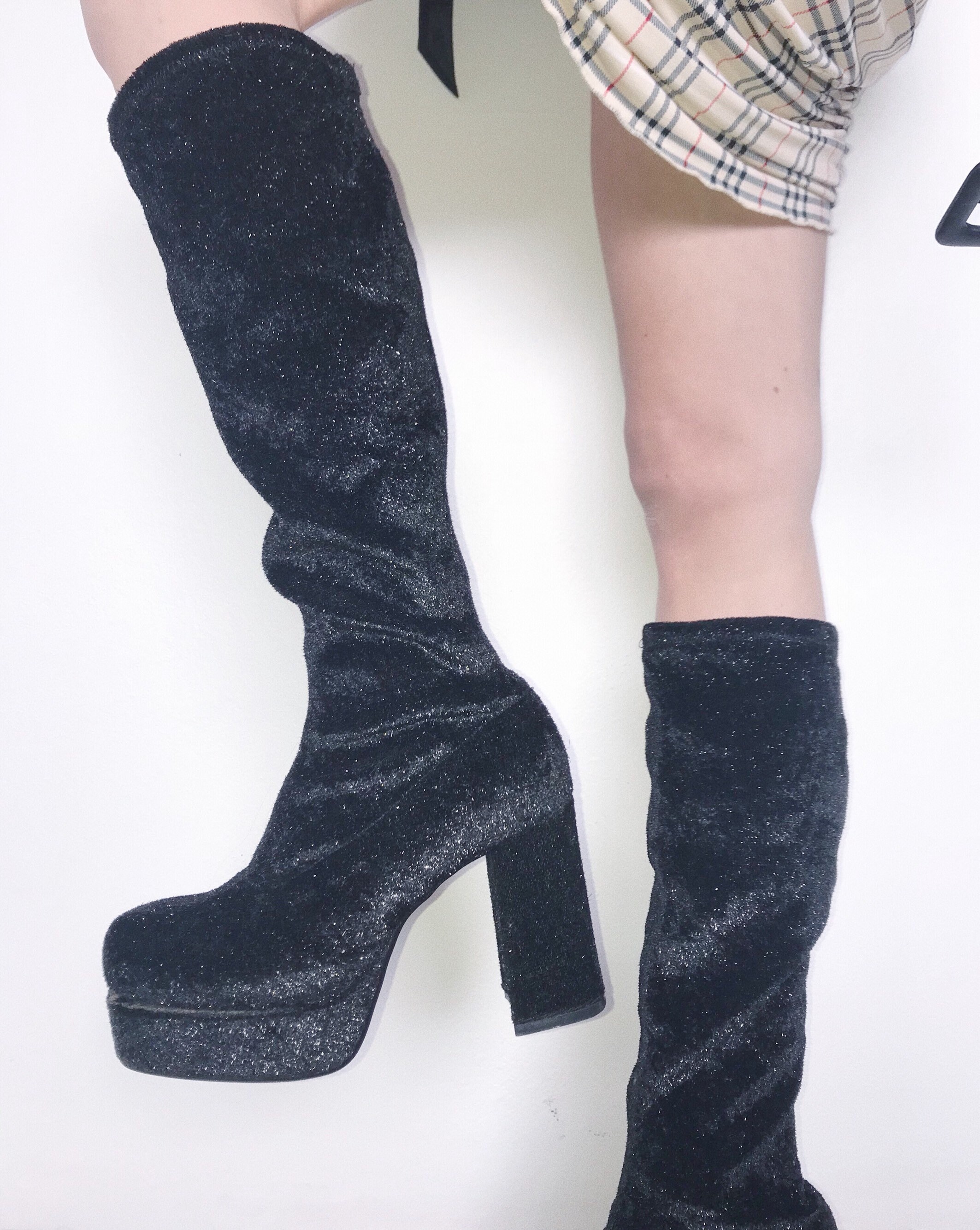 sparkly platform boots