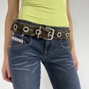 Fabric camo belt fully adjustable brand new y2k