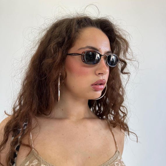 UNIQUE 90s tortoise shell sunglasses with oval le… - image 2