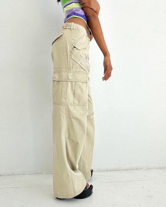 Y2K 2000s Low Rise Cargo Pants With Embroidery - Etsy Y2K 2000s Low Rise Cargo Pants With Embroidery - Etsy