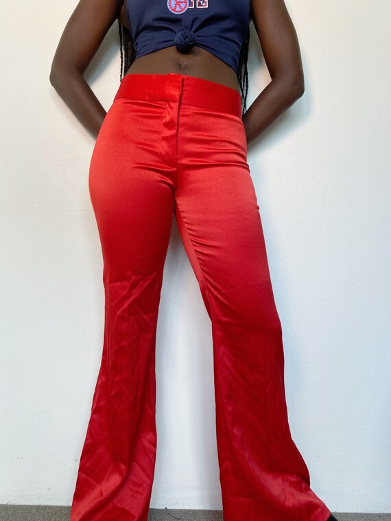 Deadstock Cherry Red Shiny Pants - Etsy 
